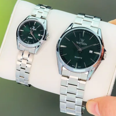 watch-403-15.webp ساعت ست مردانه زنانه واتسون صفحه سبز - Image 1