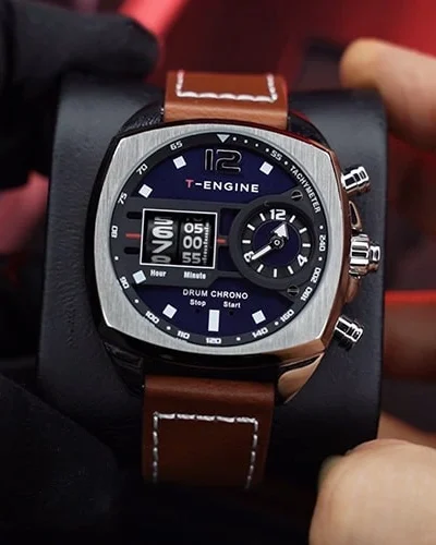 ساعت مچی مردانه T-EnGINE مدل Drum Chrono